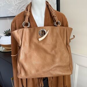 Paolo Masi Tan Leather Tote‎ with Slouchy Silhouette